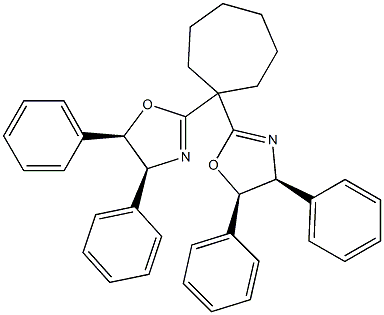 (4S,4'S,5R,5'R)-2,2'-(Cycloheptane-1,1-diyl)bis(4,5-diphenyl-4,5-dihydrooxazole), 95%, (99% ee) Structure