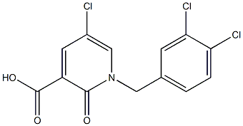 5-Chloro-1-(3,4-dichlorobenzyl)-2-oxo-1,2-dihydropyridine-3-carboxylic acid 구조식 이미지