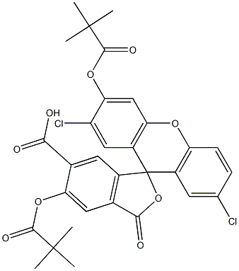 5(6)-carboxy-2',7'-dichlorofluorescein dipivalate 구조식 이미지