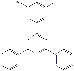 2-(3-bromo-5-iodophenyl)-4,6-diphenyl-1,3,5-triazine 구조식 이미지