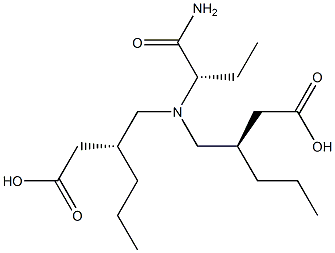 (3R,3'R)-3,3'-((((S)-1-amino-1-oxobutan-2-yl)azanediyl)bis(methylene))dihexanoic acid Structure