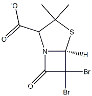 (S)-6,6-DIBROMO-3,3-DIMETHYL-7-OXO-4-THIA-1-AZA-BICYCLO[3.2.0]HEPTANE-2-CARBOXYLIC ACID ANION Structure