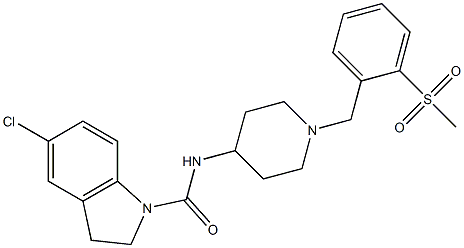 5-CHLORO-N-(1-[2-(METHYLSULFONYL)BENZYL]PIPERIDIN-4-YL)INDOLINE-1-CARBOXAMIDE 구조식 이미지