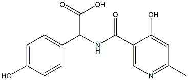 2-(4-Hydroxy-6-methylnicotinamido)-2-(4-hydroxyphenyl)acetic acid 구조식 이미지