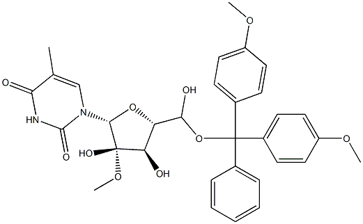 5-methyl-5'-(4,4'-dimethoxytrityloxy)-2'-methoxyuridine Structure