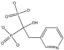 2-(3-pyridyl)-1-hydroxyethane-1,1-bisphosphonate 구조식 이미지