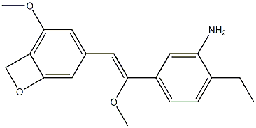 (Z)-5-methoxy-4'-ethylmethoxy-3,4-methyleneoxy-3'-aminostilbene Structure