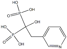 1-hydroxy-2-(3-pyridyl)ethylidene-1,1-bisphosphonic acid 구조식 이미지