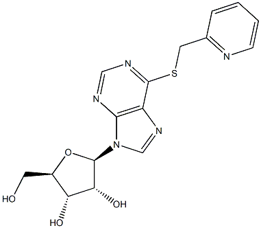 6-(2-Pyridylmethylthio)-9-(b-D-ribofuranosyl)purine Structure