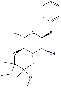Phenyl3,4-O-(2,3-dimethoxybutan-2,3-diyl)-a-L-thiorhamnopyranoside 구조식 이미지