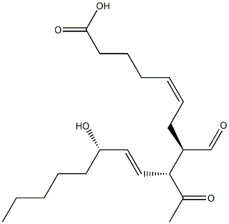 (5Z,8R,9R,10E,12S)-9-acetyl-8-formyl-12-hydroxyheptadeca-5,10-dienoic acid 구조식 이미지