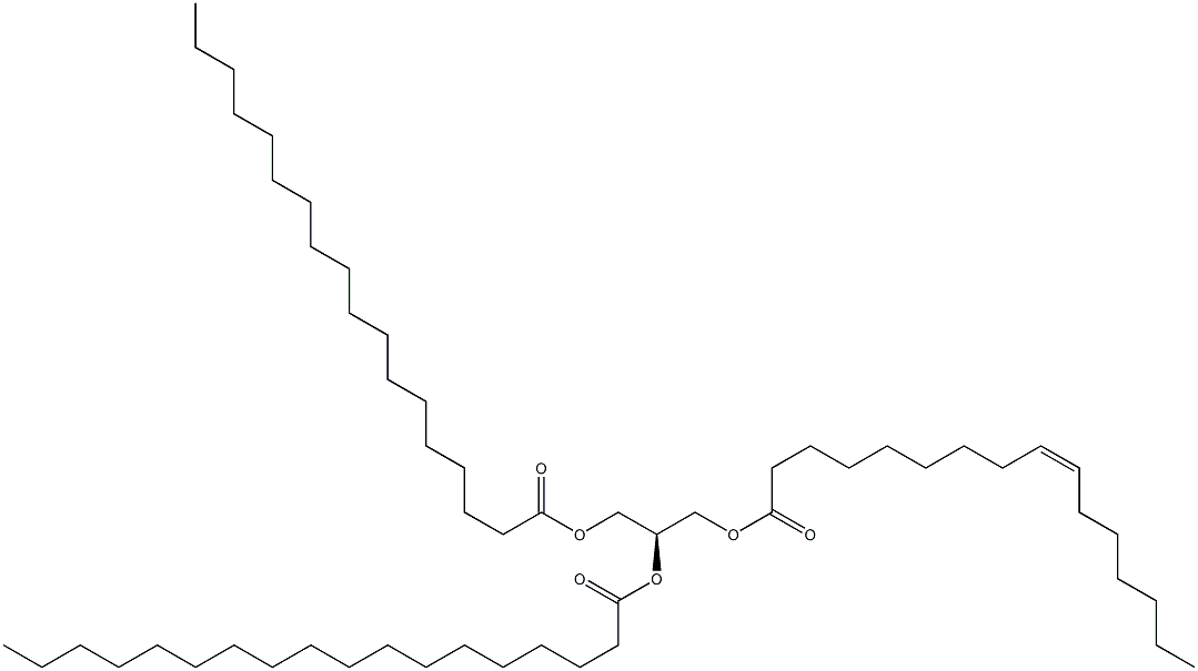 1-(9Z-hexadecenoyl)-2,3-dioctadecanoyl-sn-glycerol 구조식 이미지