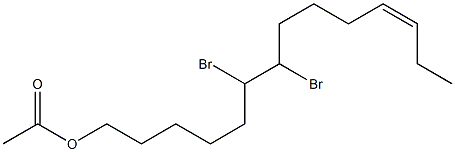 6,7-Dibromo-Z-11-tetradecene-1-ol acetate 구조식 이미지