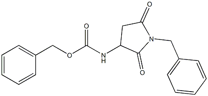 benzyl1-benzyl-2,5-dioxopyrrolidin-3-ylcarbamate 구조식 이미지