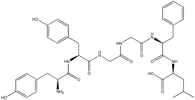 tyrosyl-tyrosyl-glycyl-glycyl-phenylalanyl-leucine 구조식 이미지