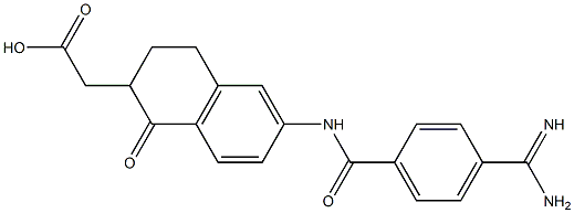 6-((4-amidinobenzoyl)amino)tetralone-2-acetic acid Structure