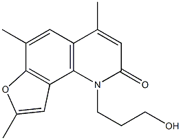 1-(3'-hydroxypropyl)-4,6,8-trimethylfuro(2,3-h)quinolin-2(1H)-one Structure