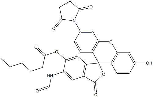 succinimido 6-(fluorescein-5-carboxamido)hexanoate 구조식 이미지