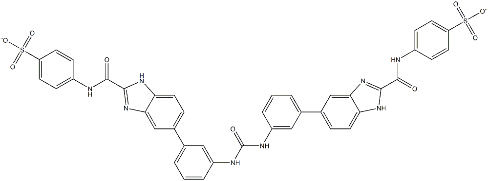 4,4'-(carbonylbis(imino-3,1-phenylene(2,5-benzimidazolylene)carbonylimino))bisbenzenesulfonate 구조식 이미지