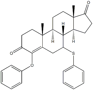 4-phenoxy-7-phenylthio-4-androstene-3,17-dione Structure