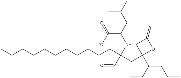 N-formyl-1-((3-hexyl-4-methylene-2-oxetanyl)methyl)dodecyl 2-amino-4-methylpentanoate Structure