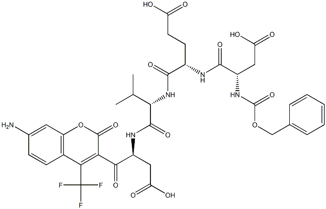 benzyloxycarbonyl-aspartyl-glutamyl-valyl-aspartyl-7-amino-4-trifluoromethylcoumarin 구조식 이미지