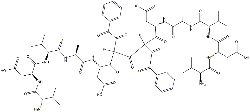 benzoylcarbonyl-valyl-aspartyl-valyl-alanyl-aspartyl-fluoromethyl  ketone 구조식 이미지