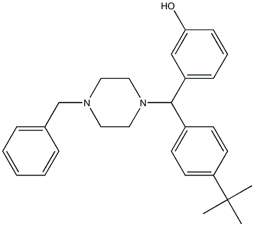 1-(4-tert-butyl-3'-hydroxybenzhydryl)-4-benzylpiperazine Structure