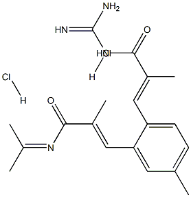 3-(2-(3-guanidino-2-methyl-3-oxo-propenyl)-5-methylphenyl)-N-isopropylidene-2-methyl-acrylamide dihydrochloride 구조식 이미지