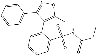 N-(((5-methyl-3-phenylisoxazol-4-yl)-phenyl)sulfonyl)propanamide 구조식 이미지