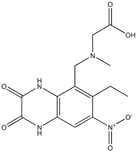 ((6-ethyl-7-nitro-2,3-dioxo-1,2,3,4-tetrahydroquinoxalin-5-ylmethyl)methylamino)acetic acid 구조식 이미지