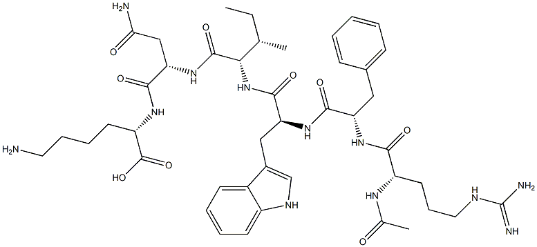 acetyl-arginyl-phenylalanyl-tryptophyl-isoleucyl-asparaginyl-lysine 구조식 이미지