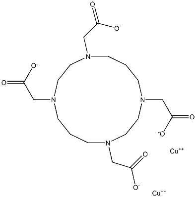 copper(II)-1,4,8,11-tetraazacyclotetradecane-N,N',N'',N'''-tetraacetic acid Structure