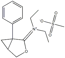 DIETHYL(1-PHENYL-3-OXABICYCLO(3.1.0)HEXAN-2-YLIDENE)AMMONIUMMETHANESULFONATE 구조식 이미지