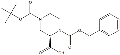 (R)-1,2,4-Piperazinetricarboxylic acid, 4-(1,1-dimethylethyl) 1-(phenylmethyl) ester Structure