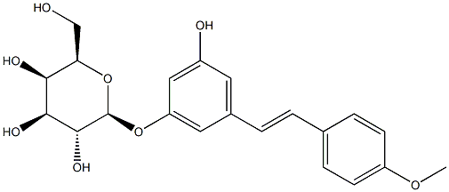 (2S,3R,4S,5R,6R)-2-[3-hydroxy-5-[(E)-2-(4-methoxyphenyl)ethenyl]phenoxy]-6-(hydroxymethyl)oxane-3,4,5-triol 구조식 이미지