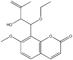 8-(1-ethoxy-2-hydroxy-3-methyl-but-3-enyl)-7-methoxy-chromen-2-one Structure