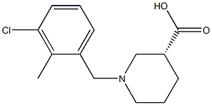 (3R)-1-(3-chloro-2-methylbenzyl)piperidine-3-carboxylic acid 구조식 이미지