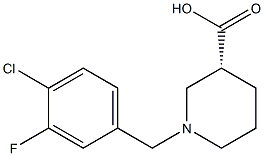 (3R)-1-(4-chloro-3-fluorobenzyl)piperidine-3-carboxylic acid 구조식 이미지