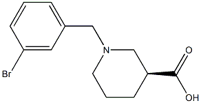 (3S)-1-(3-bromobenzyl)piperidine-3-carboxylic acid 구조식 이미지