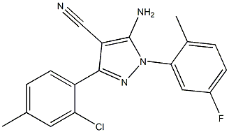 5-amino-1-(5-fluoro-2-methylphenyl)-3-(2-chloro-4-methylphenyl)-1H-pyrazole-4-carbonitrile Structure