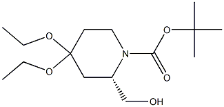 N-BOC-(2S)-4,4-DIETHOXY-2-(HYDROXYMETHYL)PIPERIDINE 구조식 이미지