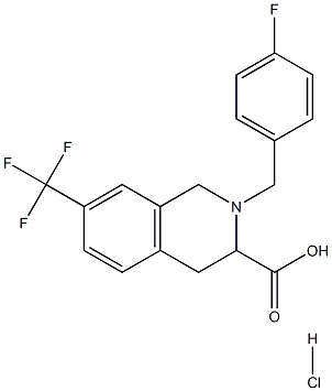 2-(4-fluoro-benzyl)-7-trifluoromethyl-1,2,3,4-tetrahydro-isoquinoline-3-carboxylic acid hydrochloride 구조식 이미지