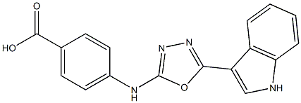 4-{[5-(1H-INDOL-3-YL)-1,3,4-OXADIAZOL-2-YL]AMINO}BENZOIC ACID 구조식 이미지