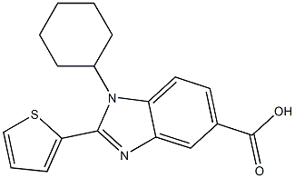1-CYCLOHEXYL-2-THIEN-2-YL-1H-BENZIMIDAZOLE-5-CARBOXYLIC ACID 구조식 이미지