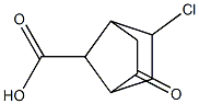 (+) 6-CHLORO-7-CARBOXY-BICYCLO-[2,2.1] HEPTAN-3-ONE 구조식 이미지