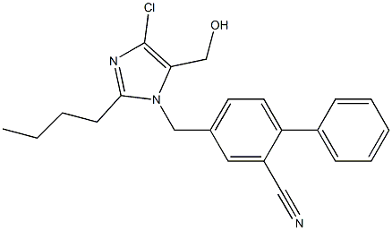 2-BUTYL-4-CHLORO-1-[(2-CYANOBIPHENYL-4-YL)-METHYL]-5-(HYDROXYMETHYL) IMIDAZOLE Structure