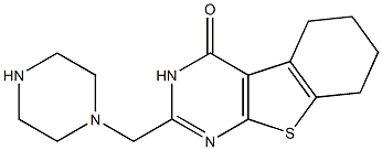 2-(PIPERAZIN-1-YLMETHYL)-5,6,7,8-TETRAHYDRO[1]BENZOTHIENO[2,3-D]PYRIMIDIN-4(3H)-ONE 구조식 이미지