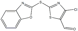 4-CHLORO-2-(2-BENZOXAZOLYLTHIO)-5-THIAZOLECARBOXALDEHYDE, 95+% Structure