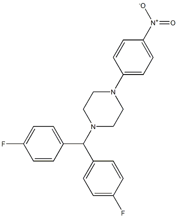 1-[BIS(4-FLUOROPHENYL)METHYL]-4-(4-NITROPHENYL)PIPERAZINE, 95+% 구조식 이미지